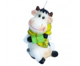 Свеча Корова в шарфе с подарком 5,5см. Н68701