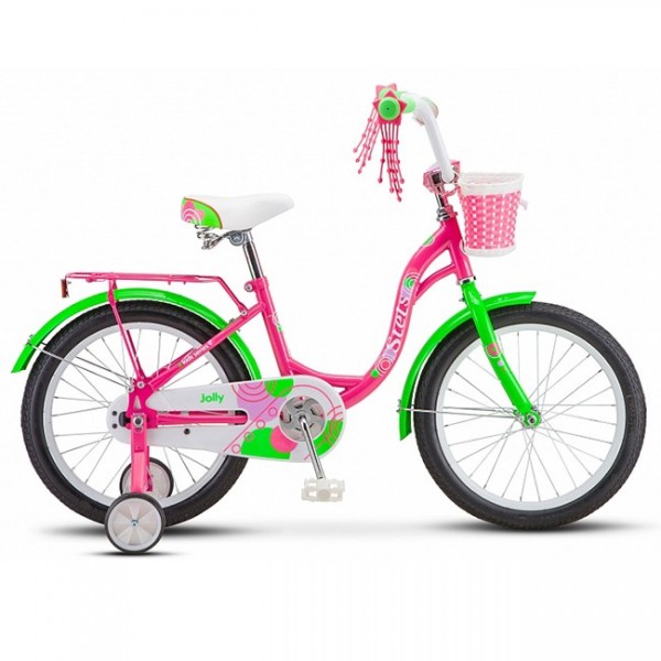 Велосипед двухколесный 18 Jolly пурпурный/зеленый V010 /STELS/