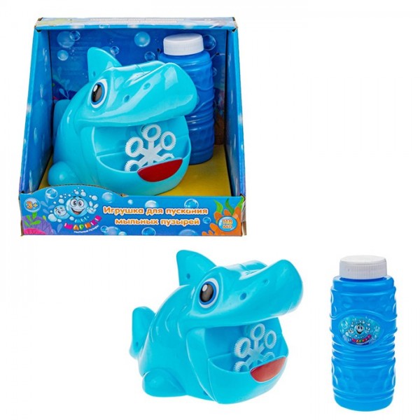 Акула игрушка  для пускания мыльных пузырей 118 мл , лоток в компл. 29 см Т19908 