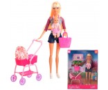Кукла 8380 с ребенком и коляской, с аксесс. Defa Lusy
