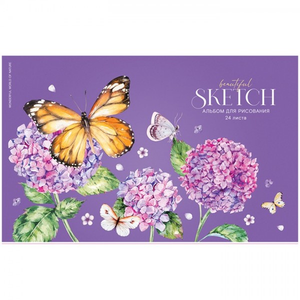 Альбом для рисования 24 л. А4   Цветы. Бабочки в цветах ArtSpace 311498